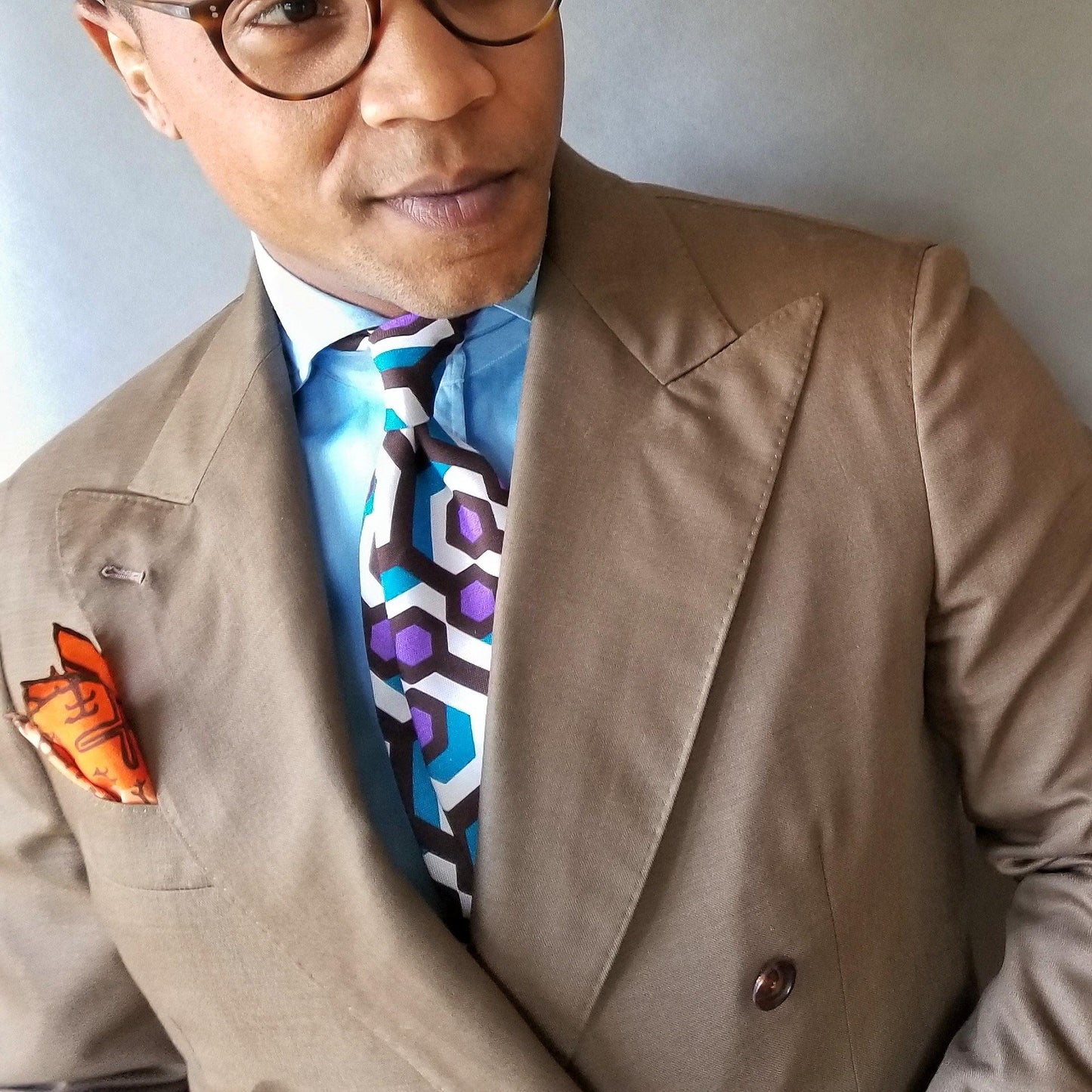 Dark Khaki Double Breasted Wool Blazer