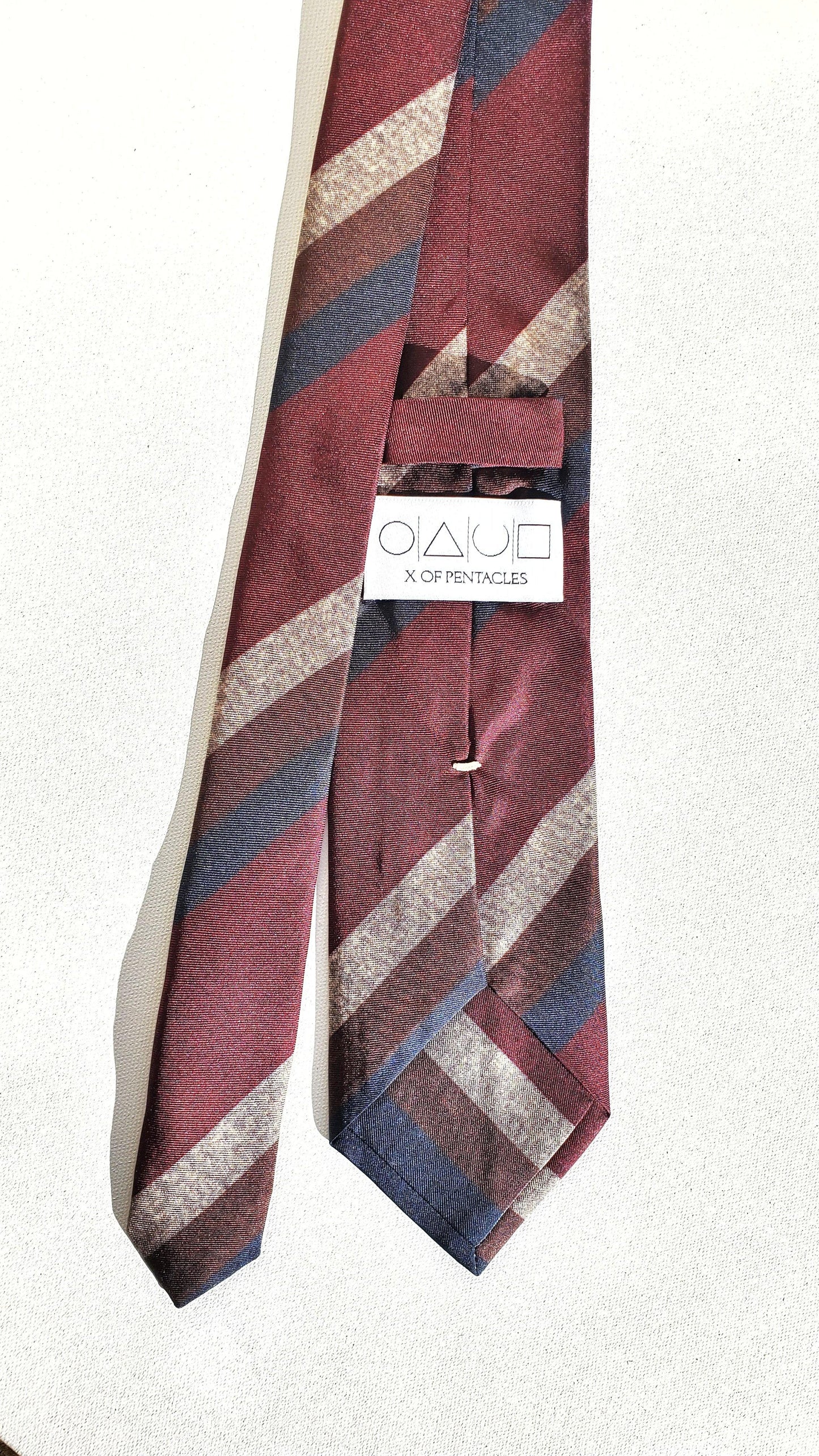 Maroon Necktie - Silk Necktie - X Of Pentacles