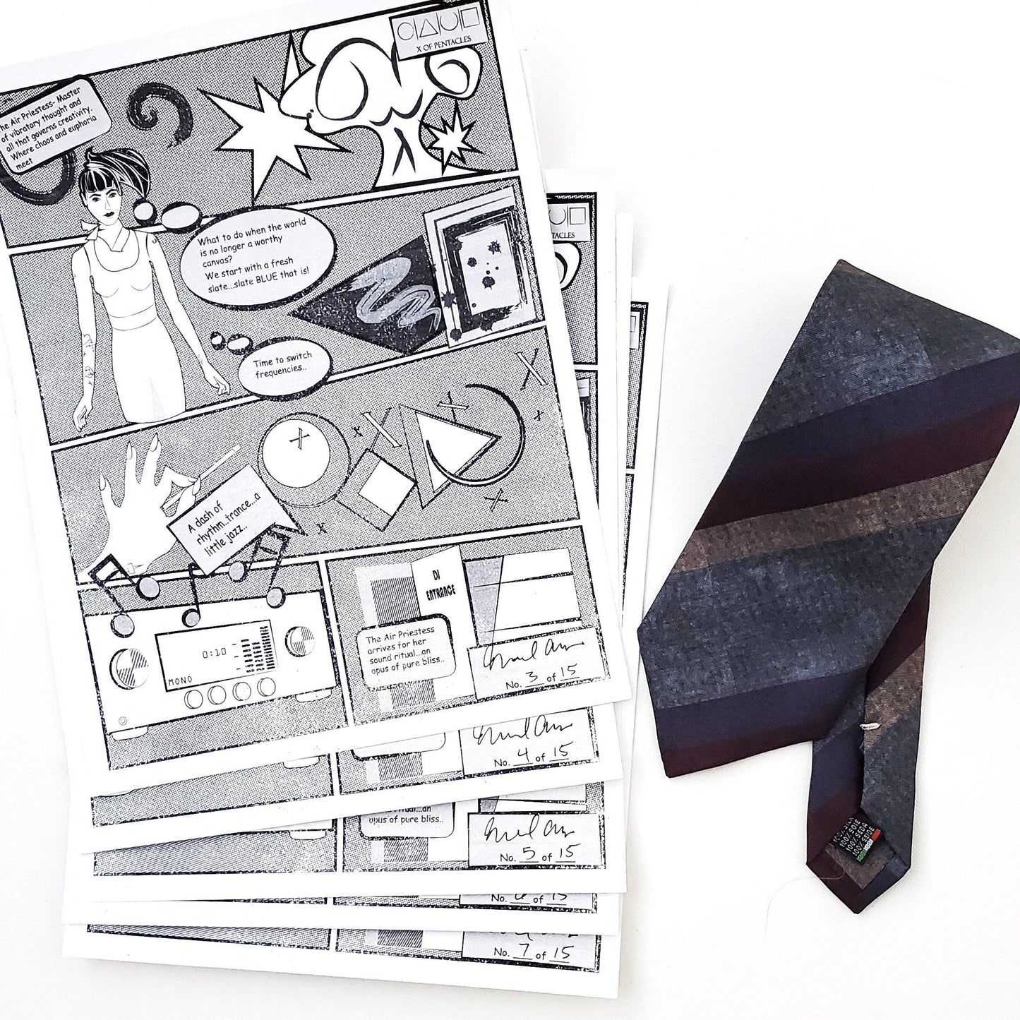 Print Silk Tie - Made in Italy - X Of Pentacles