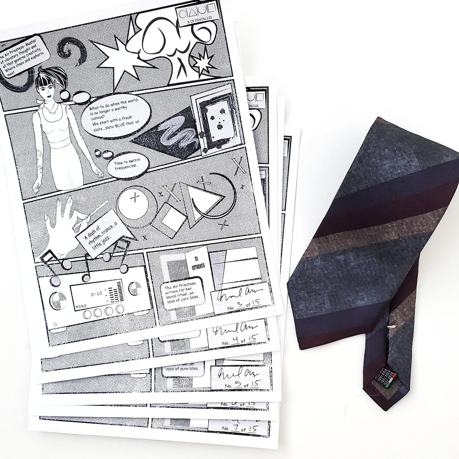 Print Silk Tie - Made in Italy - X Of Pentacles