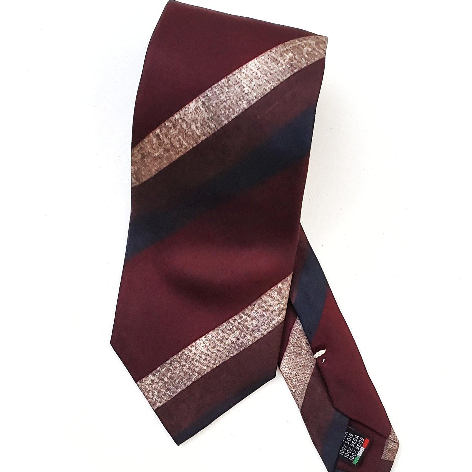 Maroon Necktie - Silk Necktie - X Of Pentacles