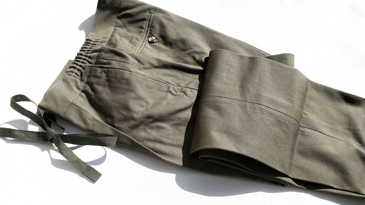 Lounge Trouser - Panama Cotton -italian cotton dress pant drawstring waist -