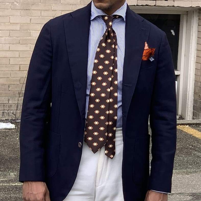 Chocolate Brown Silk Tie - Retro Tie - X Of Pentacles