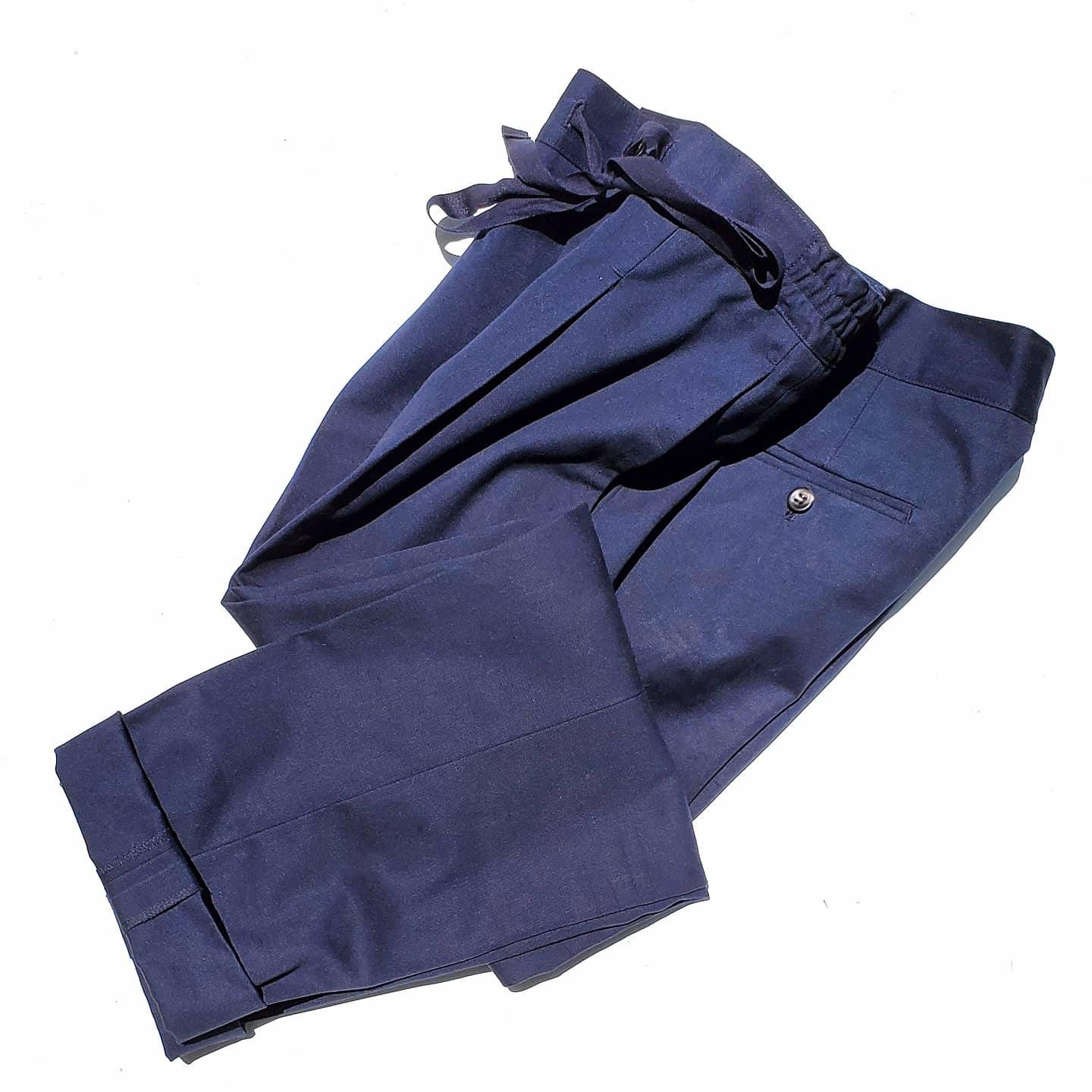 italian cotton dress pant drawstring waist  - X Of Pentacles
