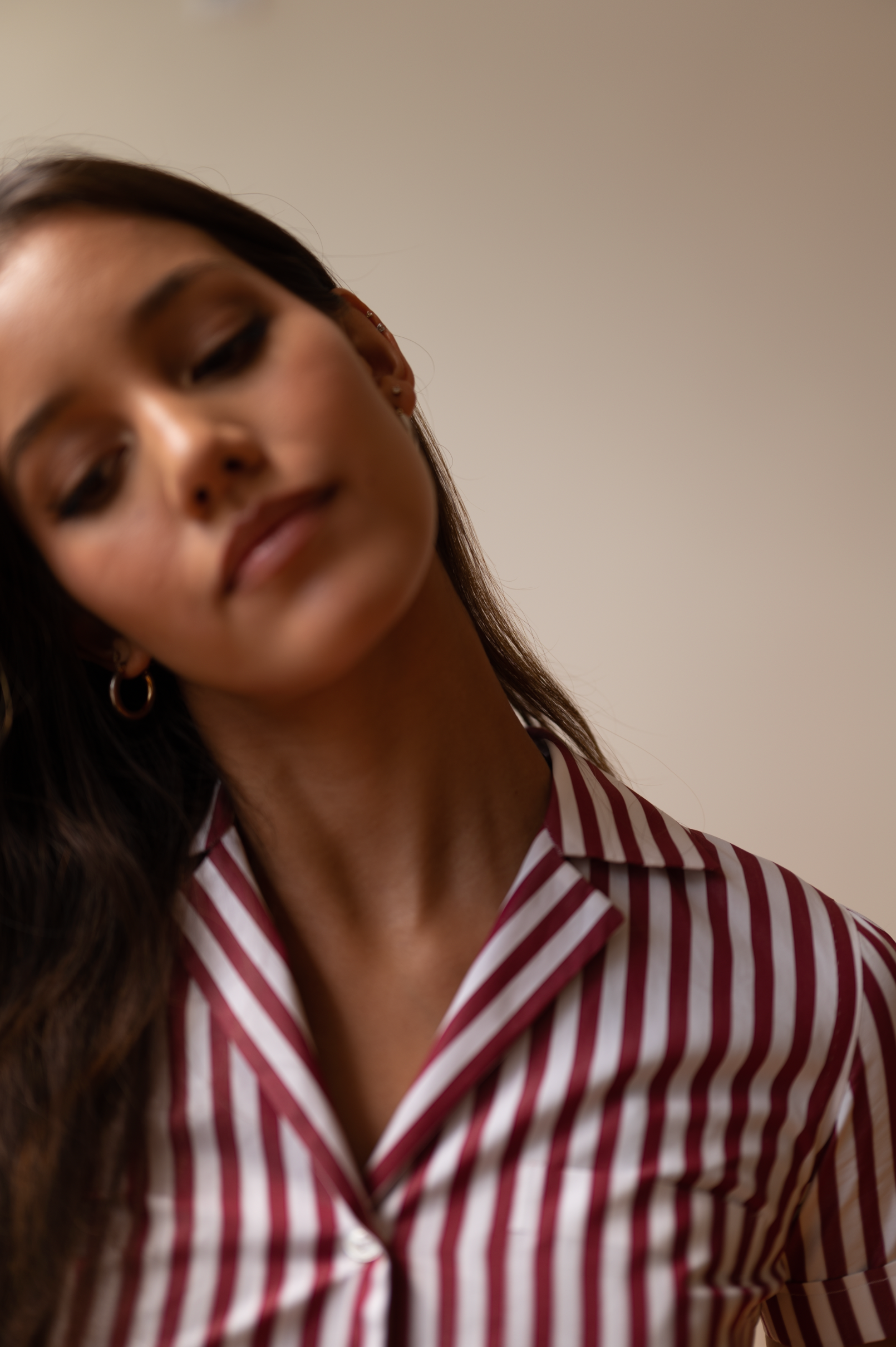Womens Cotton Poplin Striped Shirt