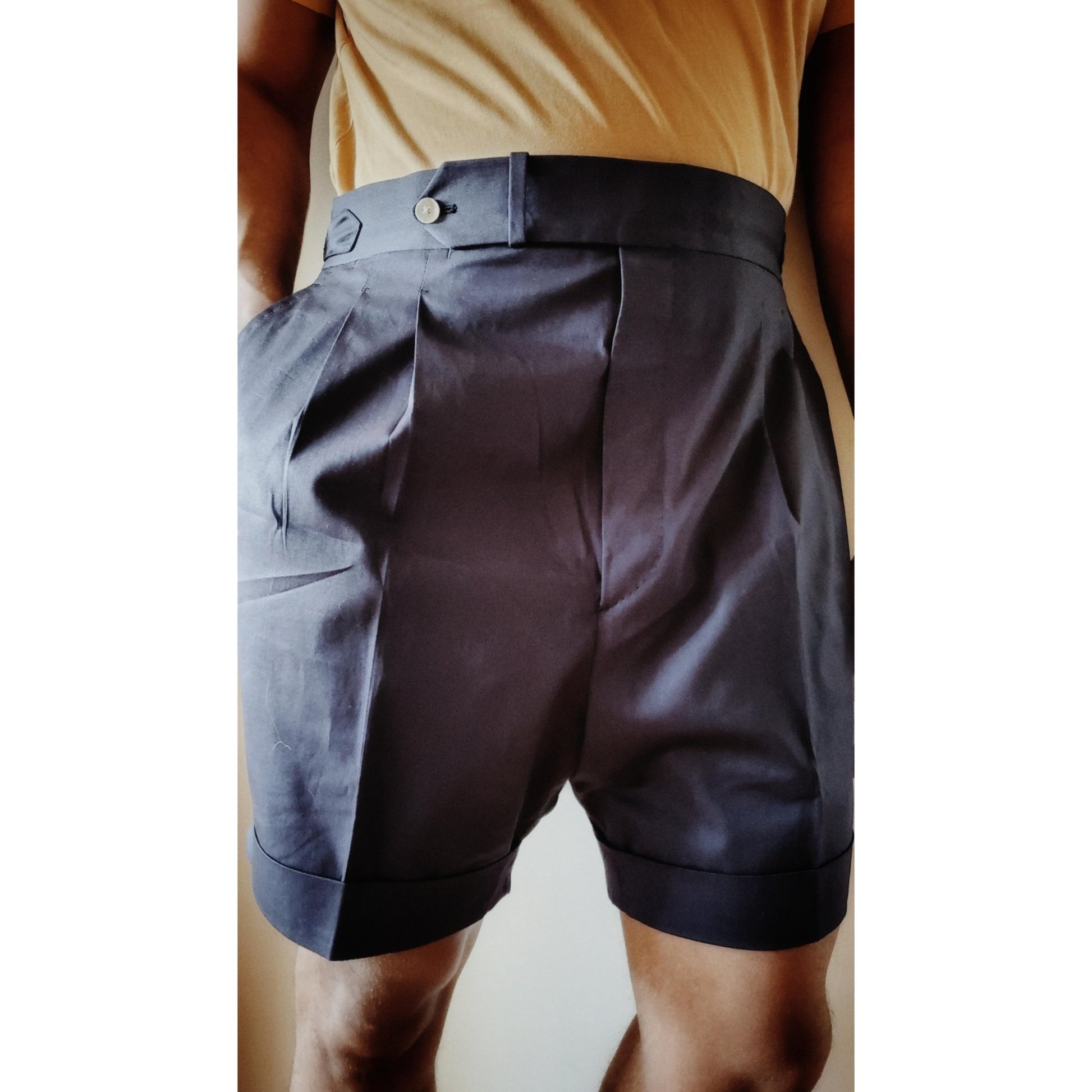 High Waisted Shorts - Cotton Twill - X Of Pentacles