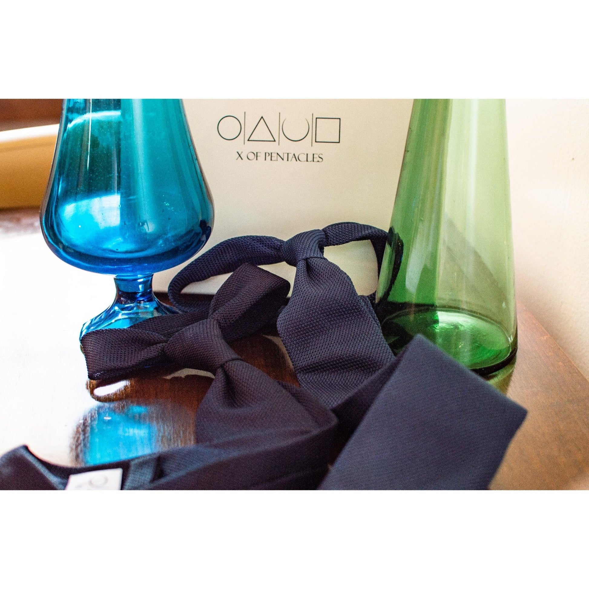 Dark Navy Blue Untipped Tie - X Of Pentacles