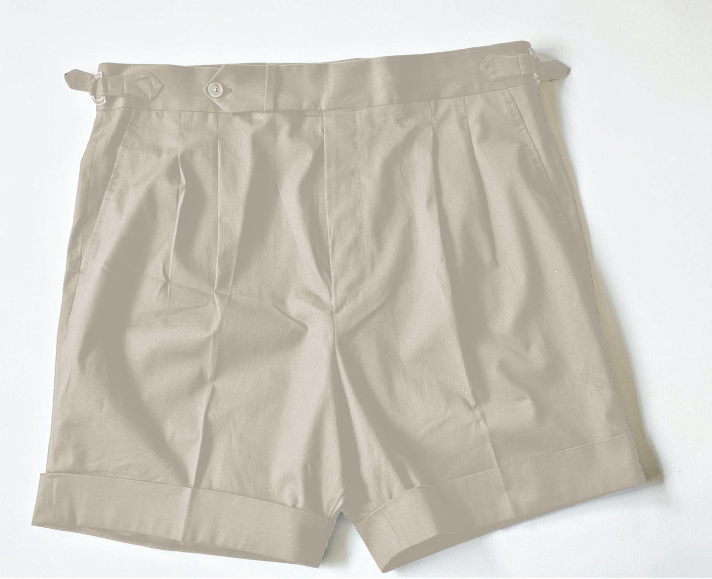 High Waisted Cotton Twill Shorts