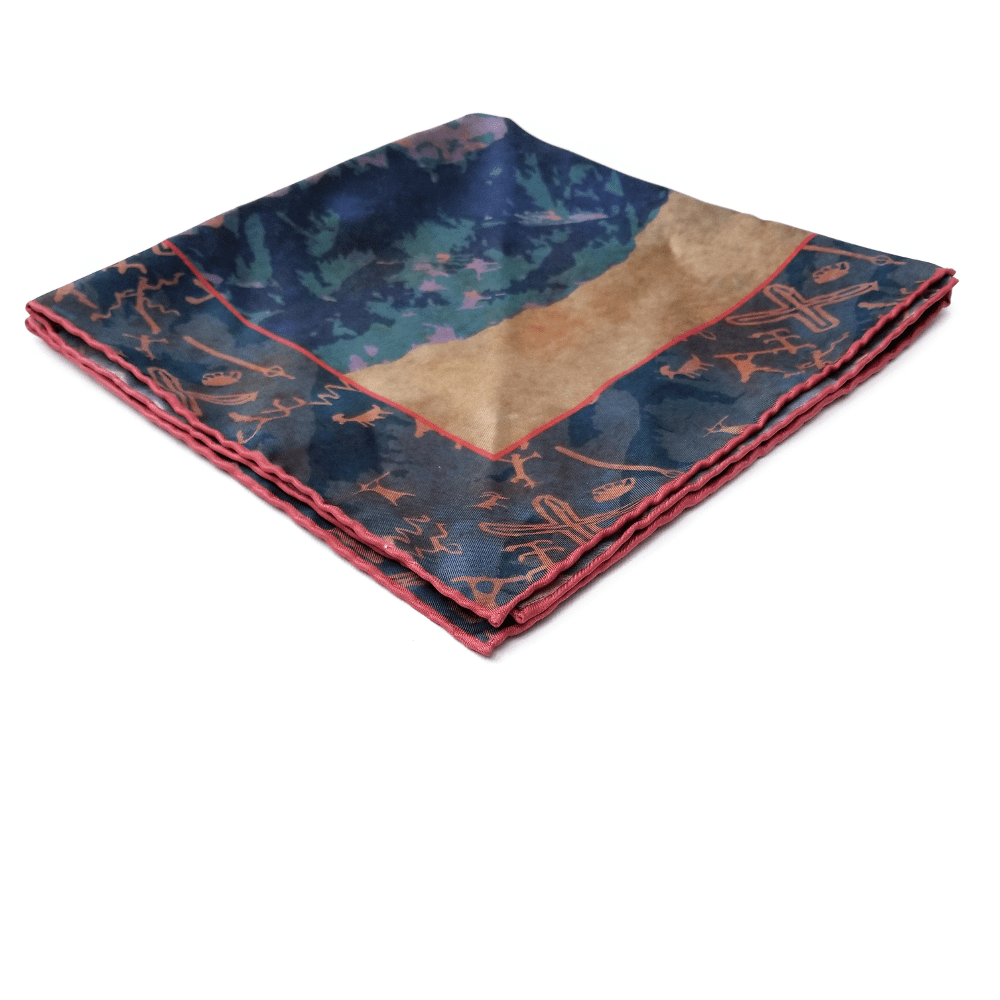 Death Valley Silk Pocket Square Handkerchief - X Of Pentacles