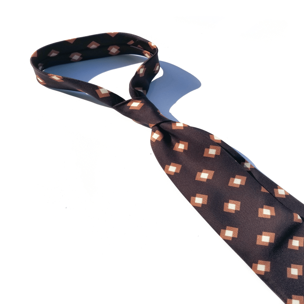 Chocolate Brown Silk Tie - Retro Tie - X Of Pentacles