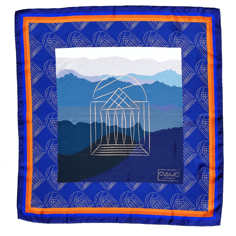 The Rotunda UVA Italian Silk Scarf - X Of Pentacles