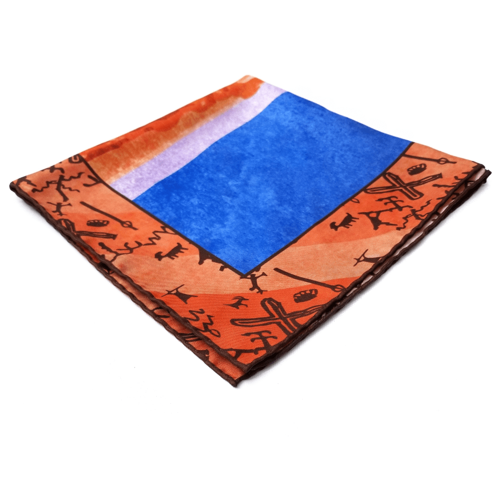 Valley Of Fire Silk Orange Neckerchief - X Of Pentacles