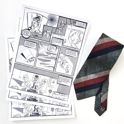 Striped Green Silk Tie - X Of Pentacles