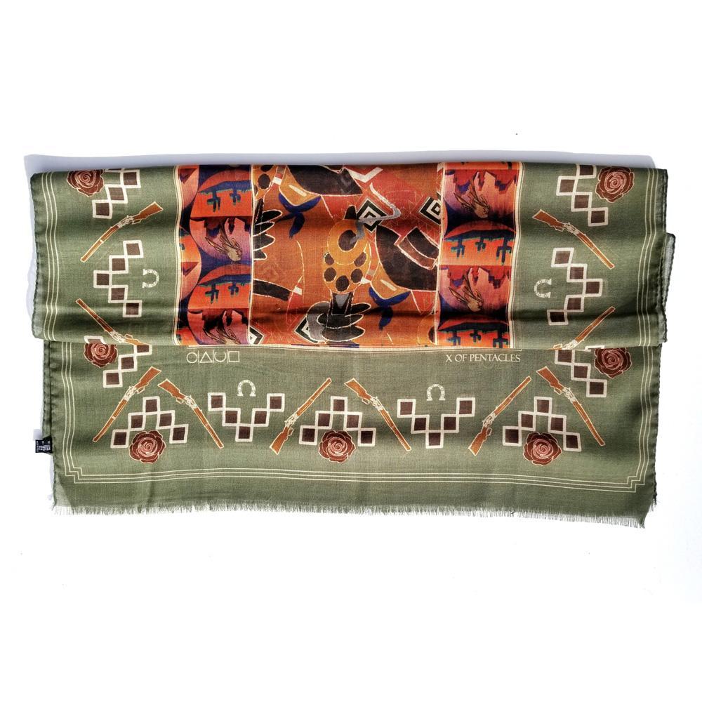 Outlaw Cowboy Print Scarves - Made in Italy - X Of Pentacles