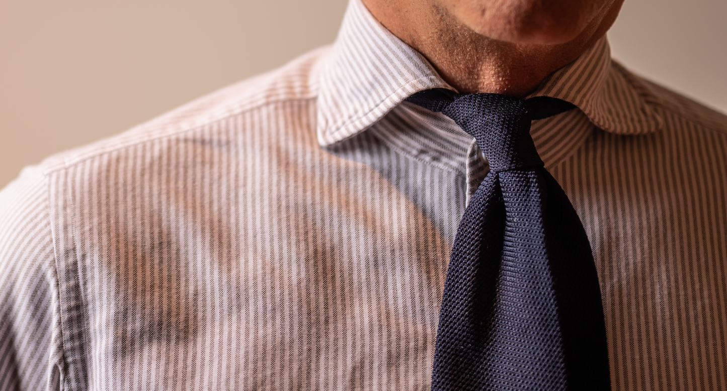 Dark Navy Blue Untipped Tie - X Of Pentacles