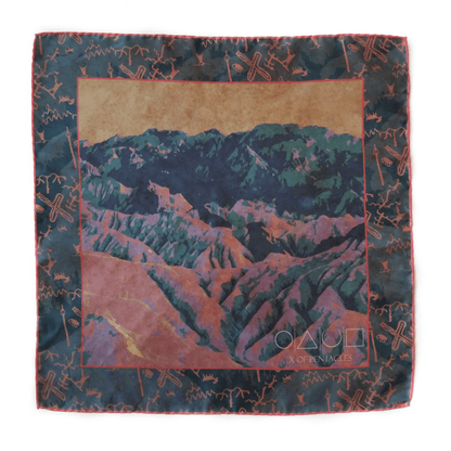 Death Valley Silk Pocket Square Handkerchief - X Of Pentacles