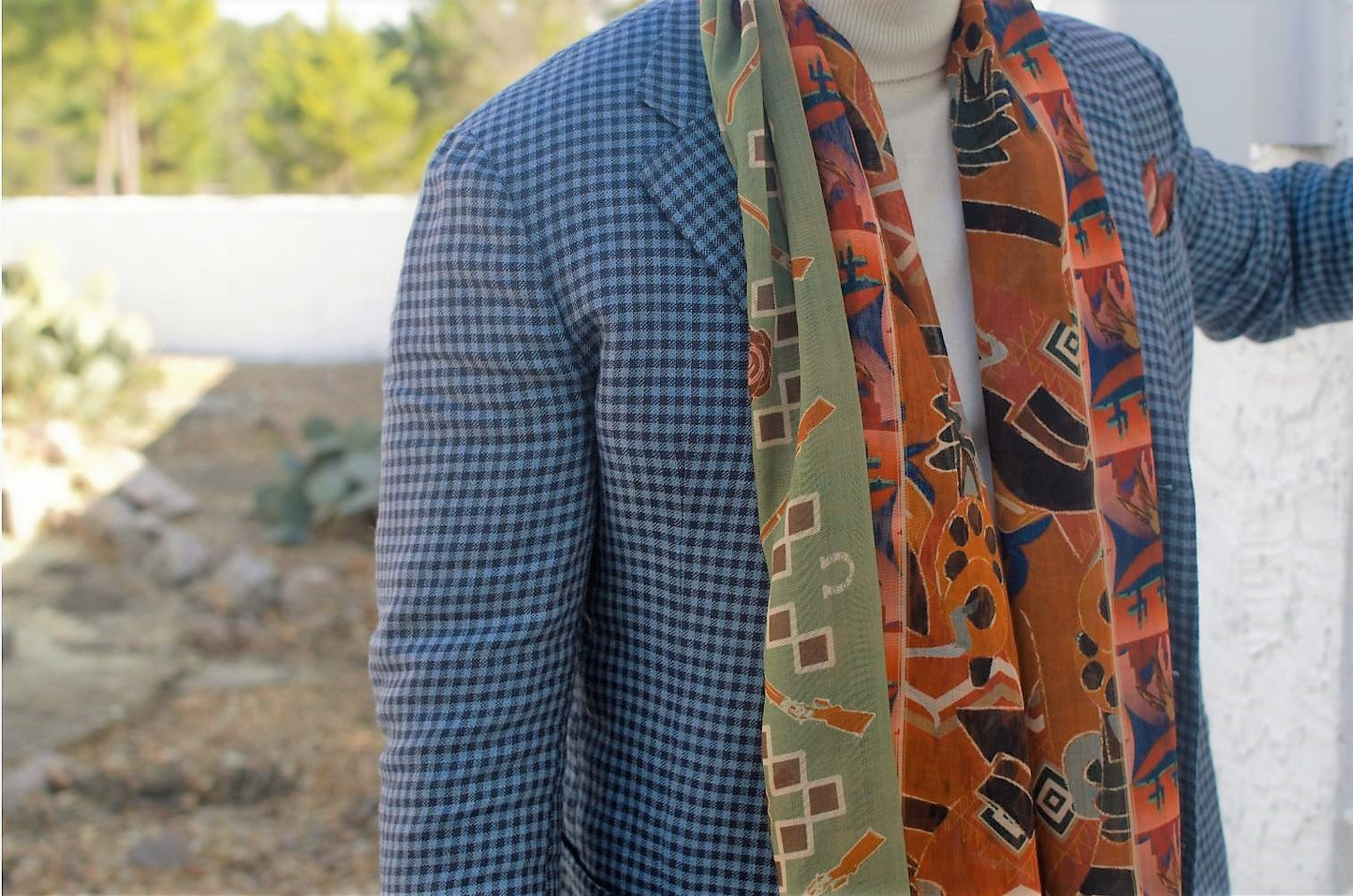 Outlaw Cowboy Print Scarves - Made in Italy - X Of Pentacles