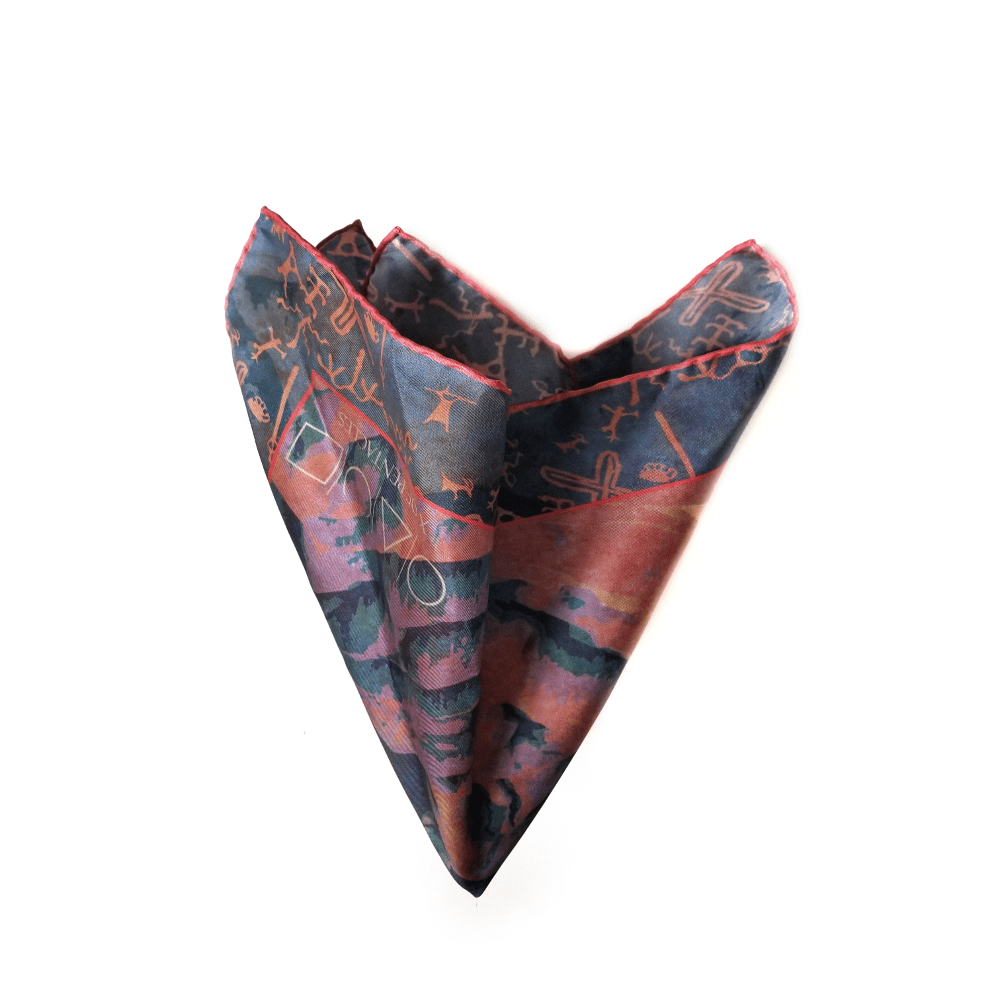 Death Valley Silk Pocket Square Handkerchief - X Of Pentacles