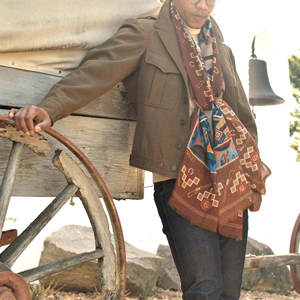 How to Wear Western Navajo Print - Square Silk Scarf - X Of Pentacles